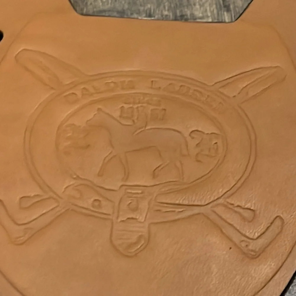 Polo Ralph Lauren Wentworth Coasters + Caddy Horseshoe Equestrian Saddle Leather